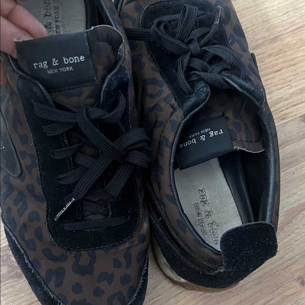 rag & bone Leopard-Print Low Tops in Brown & Black